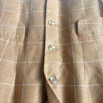 Talbots  Tan White Silk Wool Windowpane Plaid Blazer Professional Career Wear Photo 7