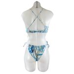 NEW Suboo Blue Marble Print Two Piece Crossback Bikini Swimsuit Swimwear Size OS Photo 1