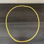 Gold Tone Long Herringbone Chain Necklace Photo 1