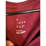 A New Day Maroon Crew Neck Long Sleeve Cotton Blend T-Shirt Women Sz XS Photo 5