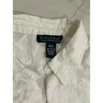 Dialogue Women's Small  Embroidered White Button Down Collar Shirt Photo 2
