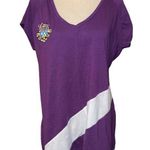  Women’s Short Sleeve V-Neck T-Shirts Purple White Coogi Logo On Back 2X Photo 0