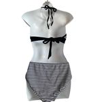 Catalina Lace Striped Bikini Top Black White Large Photo 6