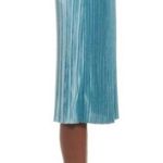 Leith  teal pleated velour velvet midi skirt! Photo 1