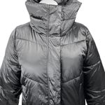 Abercrombie & Fitch Mini Puffer Women's Black High Neck Zip Up Coat Jacket Sz M Photo 2