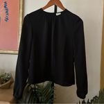 Aritzia Babaton  Rennie Satin Blouse Crepe Long Sleeve Black Top Capsule Size XS Photo 1