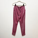 Akira Women's Mid Rise Ankle Crop Pink Glitter Sparkle Embellished Pants Small Photo 2