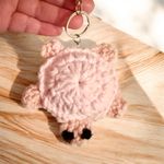Handmade Pink Crochet Turtle Keychain Photo 3