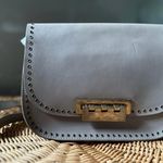 Zac Posen Gray Crossbody Bag with Gold Clasp and Leather Finish Photo 1