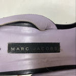 Marc Jacobs Slingback Black Leather peep toe Heel sandals two beads VNTG 10 Photo 8