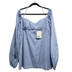 Revolve NWT Rumer The Camille Mini Dress Low Back Gathered Chest Front Cutout XS Blue Photo 11