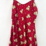 VTG Women's Red Satin Teddy Bear Slip Dress Medium Chemise Photo 0