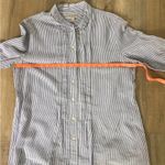 Burberry Brit Women's Long Sleeve Cotton Striped Blue Shirt Sz. LG Photo 3