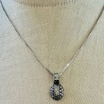 Judith Jack Sterling Marcasite Oval Pendant necklace Photo 1