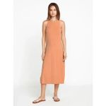 Volcom Stonelight Clay Peach Orangey Racerback Midi Maxi Dress Med Flawed Photo 9