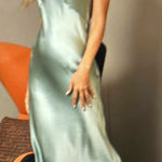 SILKYSILKY Silk Slip Dress / Nightgown Green Photo 0