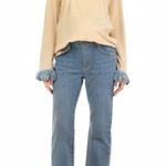 Müm maternity boho fringe ankle jeans size small Blue Photo 0