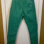 Manila Grace Denim women’s size 28 distressed stretch polka dot suspenders jeans Green Photo 2