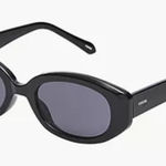 Fossil  Unisex Black Slim Oval Sunglasses Photo 1