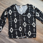 Boutique Aztec Western Boho Top Black Photo 0