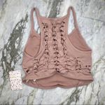Free People MOVEMENT Revelation Braided Back Yoga Tank Bra Crop Top Nude Pink XS Photo 4