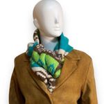 Old Navy Vintage (2004)  Wool, Alpaca, Angora Scarf Teal, Green, Brown and Cream Photo 2