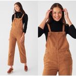 Faherty Women Overall Brown Corduroy Straight Leg Jumpsuit Casual Pinafore Small Photo 1