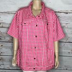 Woman Within Size 34W Pink & White Gingham Check Button Down Jean Jacket Photo 0