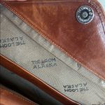 Brown and Black Geometric Clutch with Leather Trim Photo 1