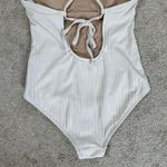 Kona Sol  Women’s Wide Ribbed Ring Medium Coverage One Piece Swimsuit in Cream M Photo 7