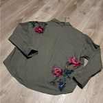 Free People New We The Free by Velvet Roses Green Utility Military Shirt Top Photo 11