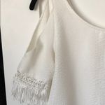 Cooper and Ella White crocodile print cold shoulder blouse Photo 1