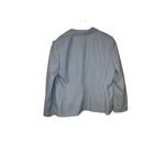 Tahari Women Blazer Jacket 1-Button Seersucker Long Sleeve Striped Blue White 18 Photo 7