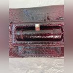 White House | Black Market Maroon Faux Snakeskin Clutch or Shoulder Bag Photo 2