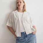 Madewell NWT  Cotton Mesh White Camp Shirt Photo 1