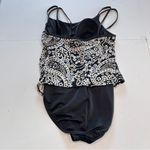 MiracleSuit Black White Paisley Wireless One Piece Swimsuit Size 10 Photo 1