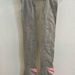 Betsey Johnson Knee High Socks Heather grey Rosette NWOT Photo 0