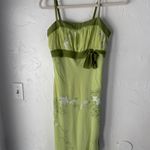 Studio Y Y2k Size 9 Light Green Floral Maxi Dress Spaghetti Strap Ruffle Fairy Photo 2