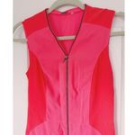 Elie Tahari Colorblock Zipper Sleeveless Mini Dress Pink 0 Feminine Career Bold Photo 3