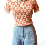 Forever 21 Vintage-Inspired Fuzzy Mushroom Print Collared Top Photo 0