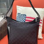 Gucci Pre-Loved Vintage  One Shoulder Handbag  GG Canvas Black Photo 0