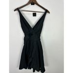 NWT Bloomchic 12 Black Plain Ties Wrap Flutters Swim Dress One Piece Swimsuit Photo 2