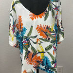 AUW  Tropical Floral Short Sleeve Blouse‎ Size Large Photo 0