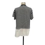 Derek Lam  10 Crosby‎ Tee Boxy Short Sleeve Stripe Layered Navy Blue White Large Photo 5