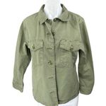 Levi's Women's Army Green Button Down Long Sleeve Pockets Shirt Jacket Top Sz S Photo 0
