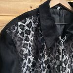 Vintage 90’s Pronti Size XLarge Unisex Faux Pony Hair Leopard Print Jacket Black Photo 3