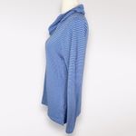 Lands' End Lands’ End Blue Black Striped Cowl Neck Long Sleeve Top XS Photo 3