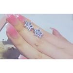 Boutique Sparkling Bling Star Earrings |‎ Simulated Diamond Rhodium 925 Sterling Silver Photo 13