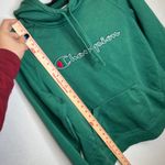 Champion Green Hoodie Sweatshirt Logo Graphic Pullover Hooded Fleece Large Photo 5