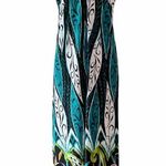 Heart soul Halter Maxi Dress Paisley Green Brown Wood Beads Neck Large EUC Photo 7